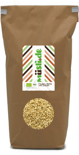 Bild der Verpackung (Dose) des Bio Müslis Bio Apfelstückchen 150g von müsli.de