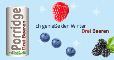 Infobild des Müslis Drei Beeren Porridge von müsli.de